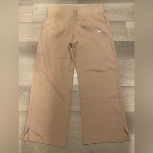Nike Women's XL Phoenix Fleece Tan Wide Leg High Waisted Sweatpants